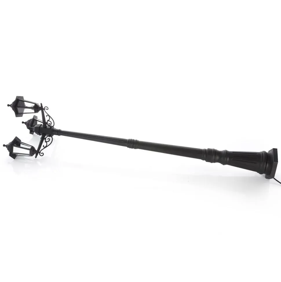 Lindby udendørslampe Nane, 217 cm, sort, saltvandsresistent, E27