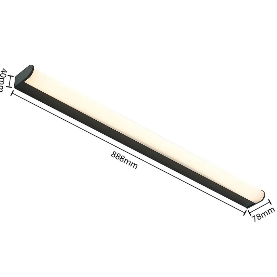 Lindby Ulisan LED-væglampe til bad, rund, 88,8 cm