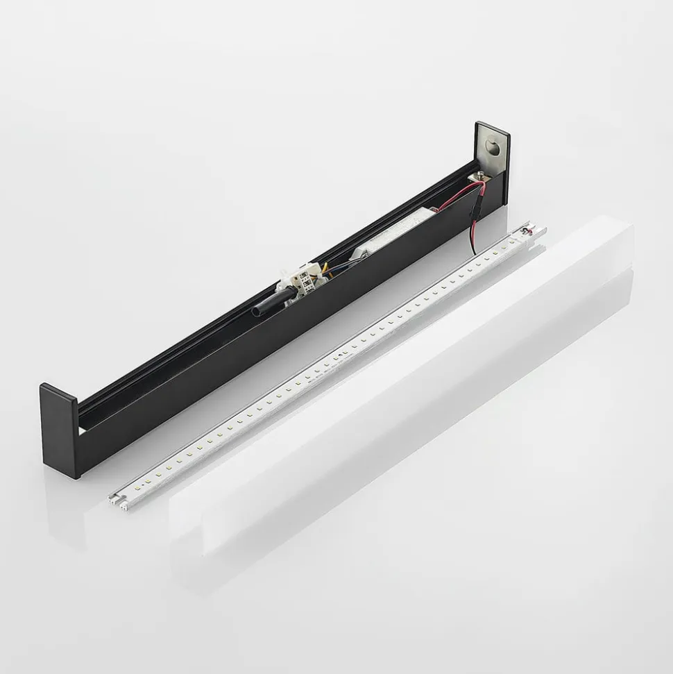 Lindby Ulisan LED-væglampe til bad, kantet 58,8 cm