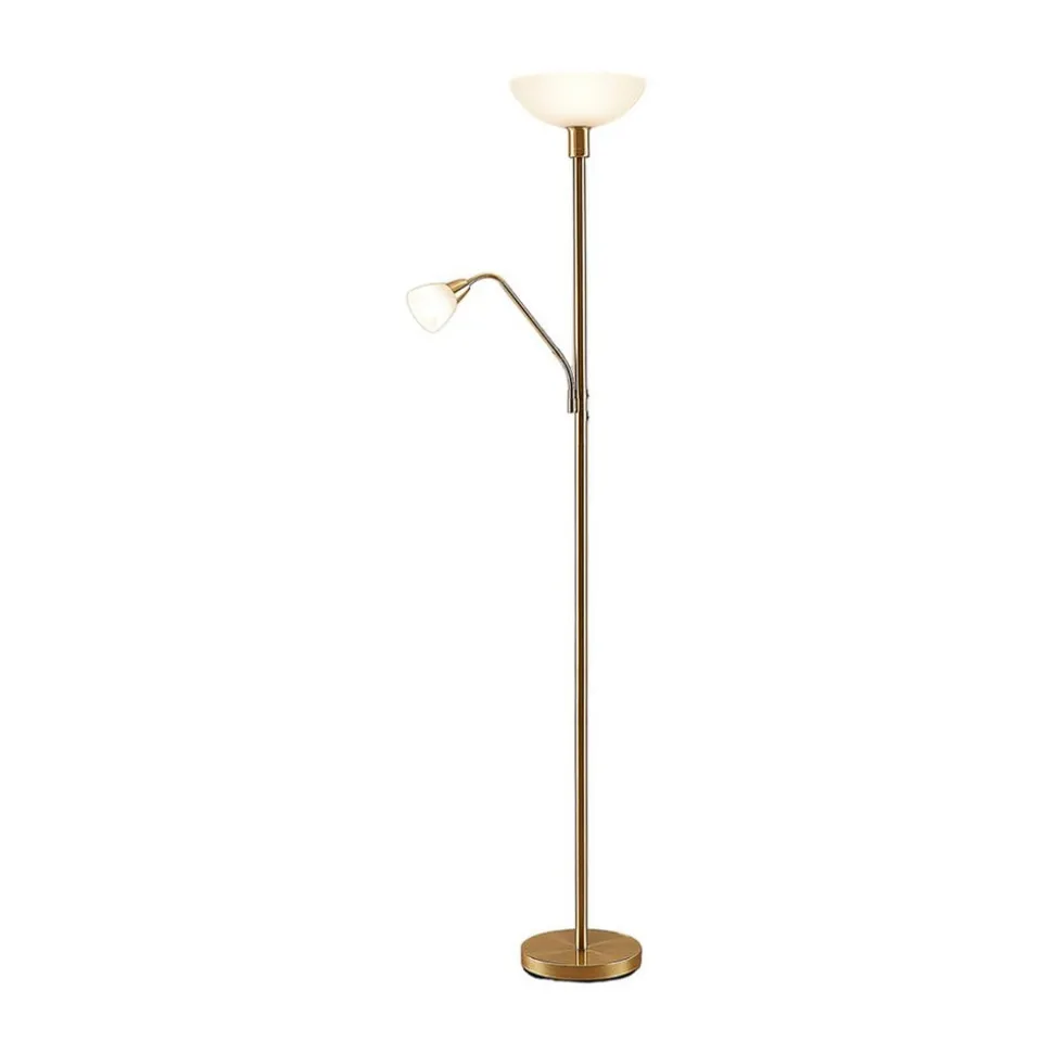 Lindby uplight Jost, 180 cm, messing, læselampe, E27