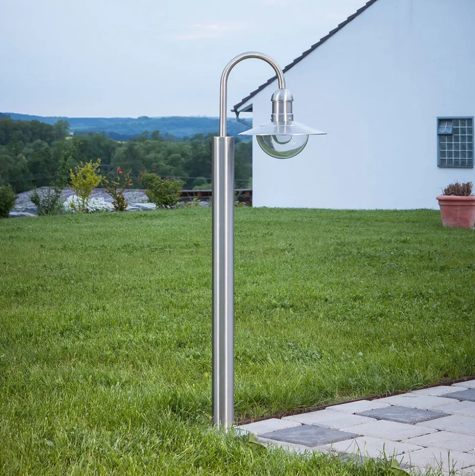 Lindby vejlampe Damion, 140 cm, stål, E27, IP44