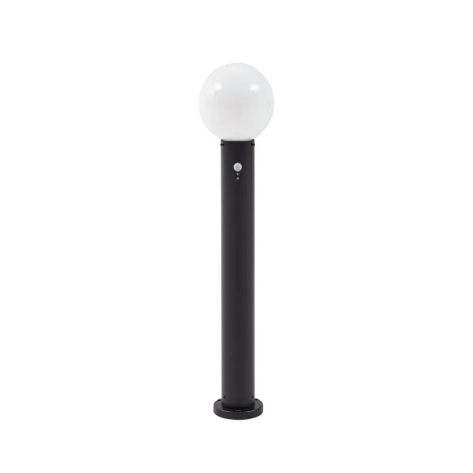 Lindby vejlampe Dangan, hvid, 90 cm, glas, sensor