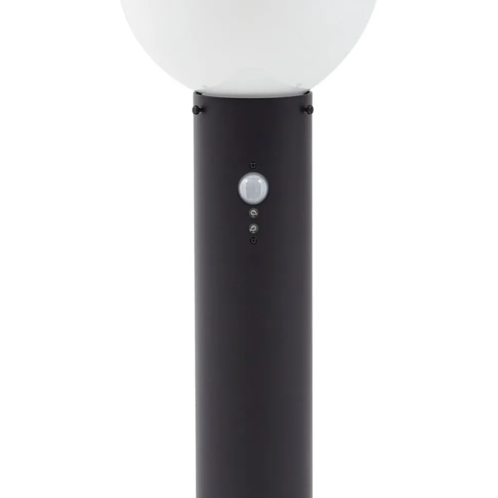 Lindby vejlampe Dangan, hvid, 90 cm, glas, sensor
