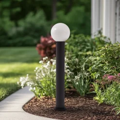 Lindby vejlampe Dangan, hvid, højde 90 cm, glas, metal