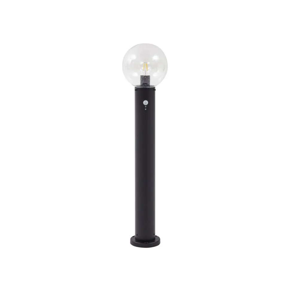 Lindby vejlampe Dangan, klar, 90 cm, glas, sensor