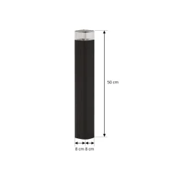 Lindby vejlampe Halvar, 50 cm, sort, IP65, GU10