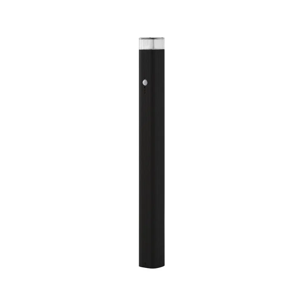 Lindby vejlampe Halvar, 80 cm, sort, IP65, GU10, sensor