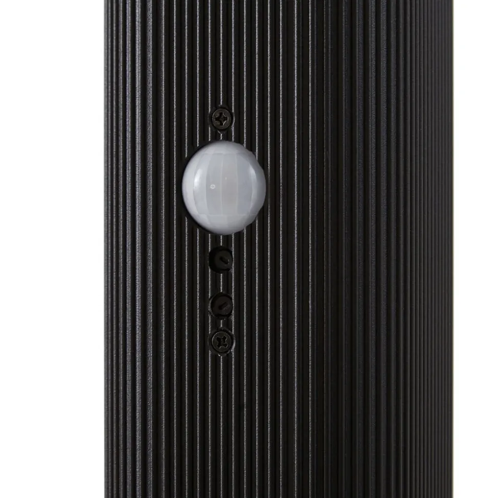 Lindby vejlampe Halvar, 80 cm, sort, IP65, GU10, sensor