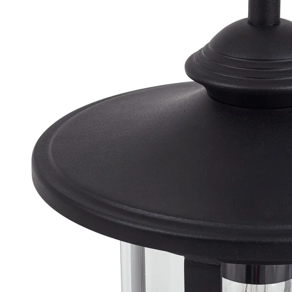 Lindby vejlampe Zayn, sort, glas, højde 109 cm, IP65