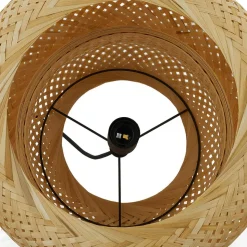 Lindby Venora hængelampe, Ø 40 cm, i ét plan, bambus, E27