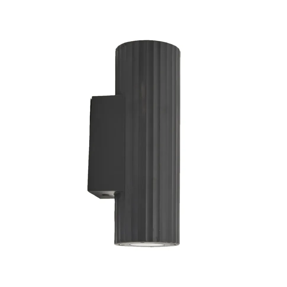 Lindby væglampe Christa, antracit, beton, 25 cm, krusning