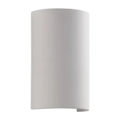 Lindby væglampe Colja, rund, højde 16 cm, gips, hvid