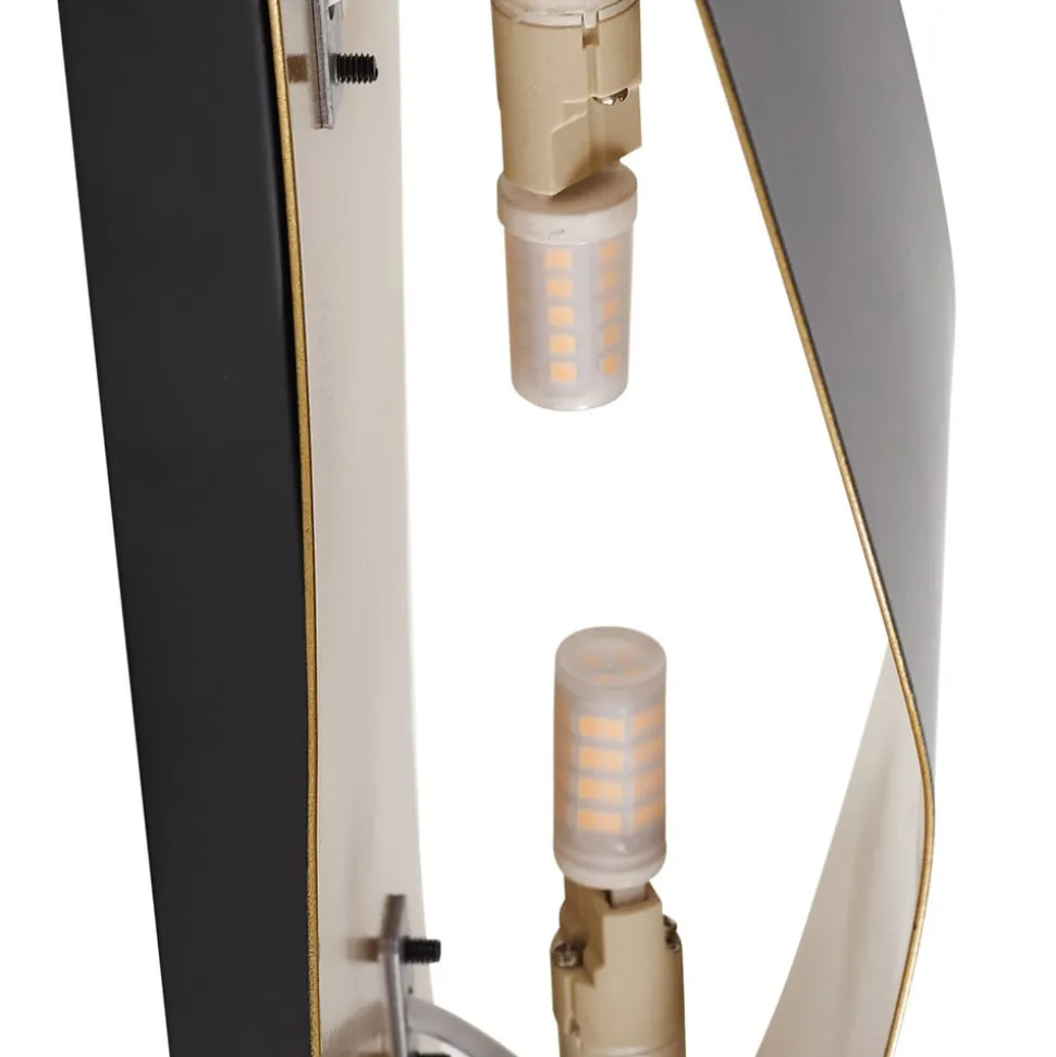 Lindby væglampe Dailin, sort/guld, 30 cm, metal