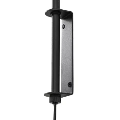 Lindby væglampe Davella, Ø 26 cm, sort, bambus, tekstil