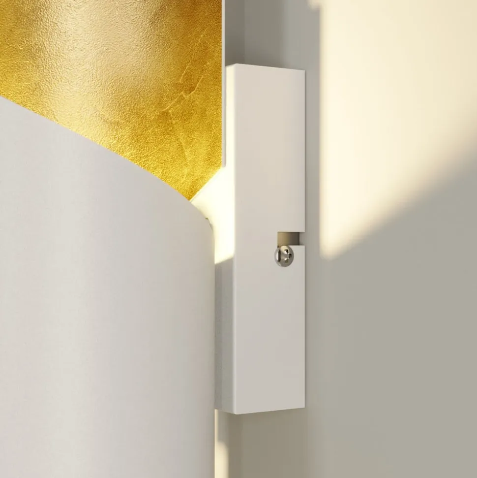 Lindby væglampe Desirio, hvid/guld, 24 cm, metal