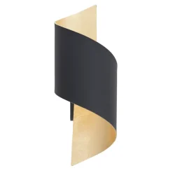 Lindby væglampe Desirio, sort/guld, 24 cm, metal