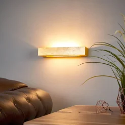 Lindby væglampe Emina, guld, gips, 36 cm, E14