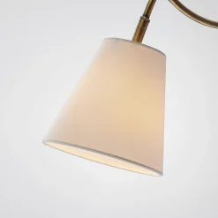 Lindby væglampe Ethan, hvid/gammel messing, stik, 28 cm, E14