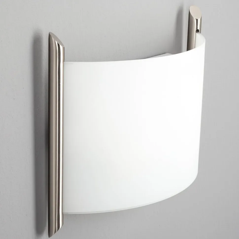 Lindby væglampe Filippa, 31 cm, nikkel, glas, E27