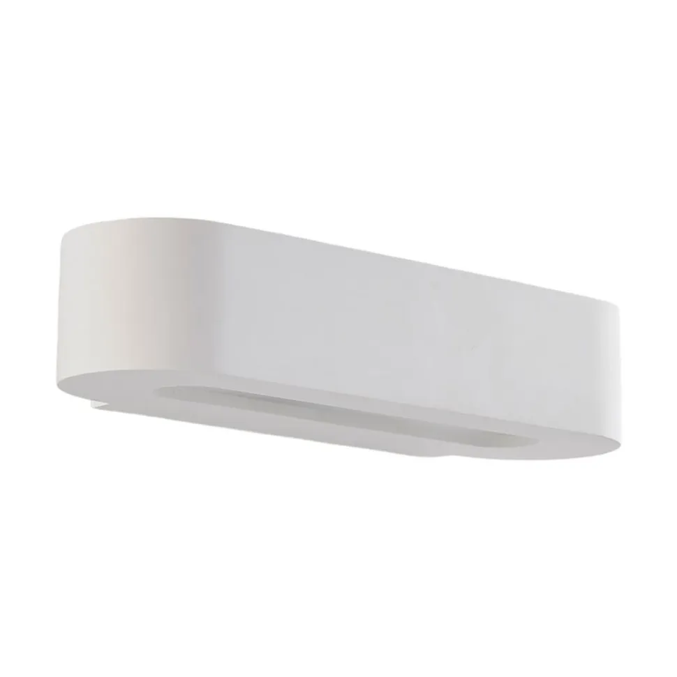 Lindby væglampe Fioni, hvid, gips, G9, 6,5 cm, kan males