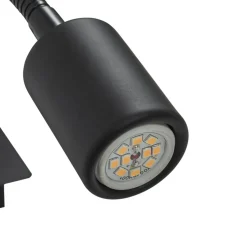 Lindby væglampe Florens, sort, LED-læselampe, 23,5 cm