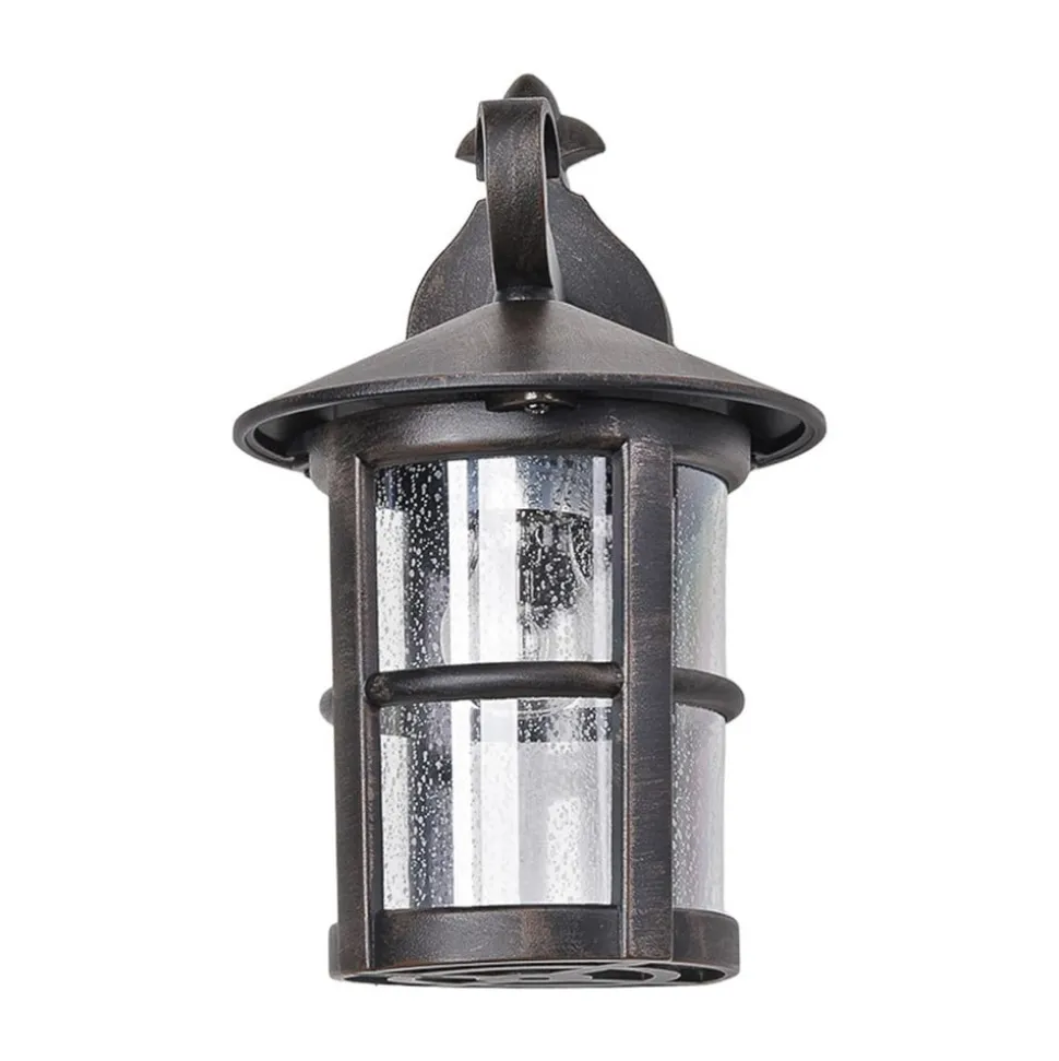 Lindby væglampe Florentine, 35 cm, rustfarvet, aluminium, IP44