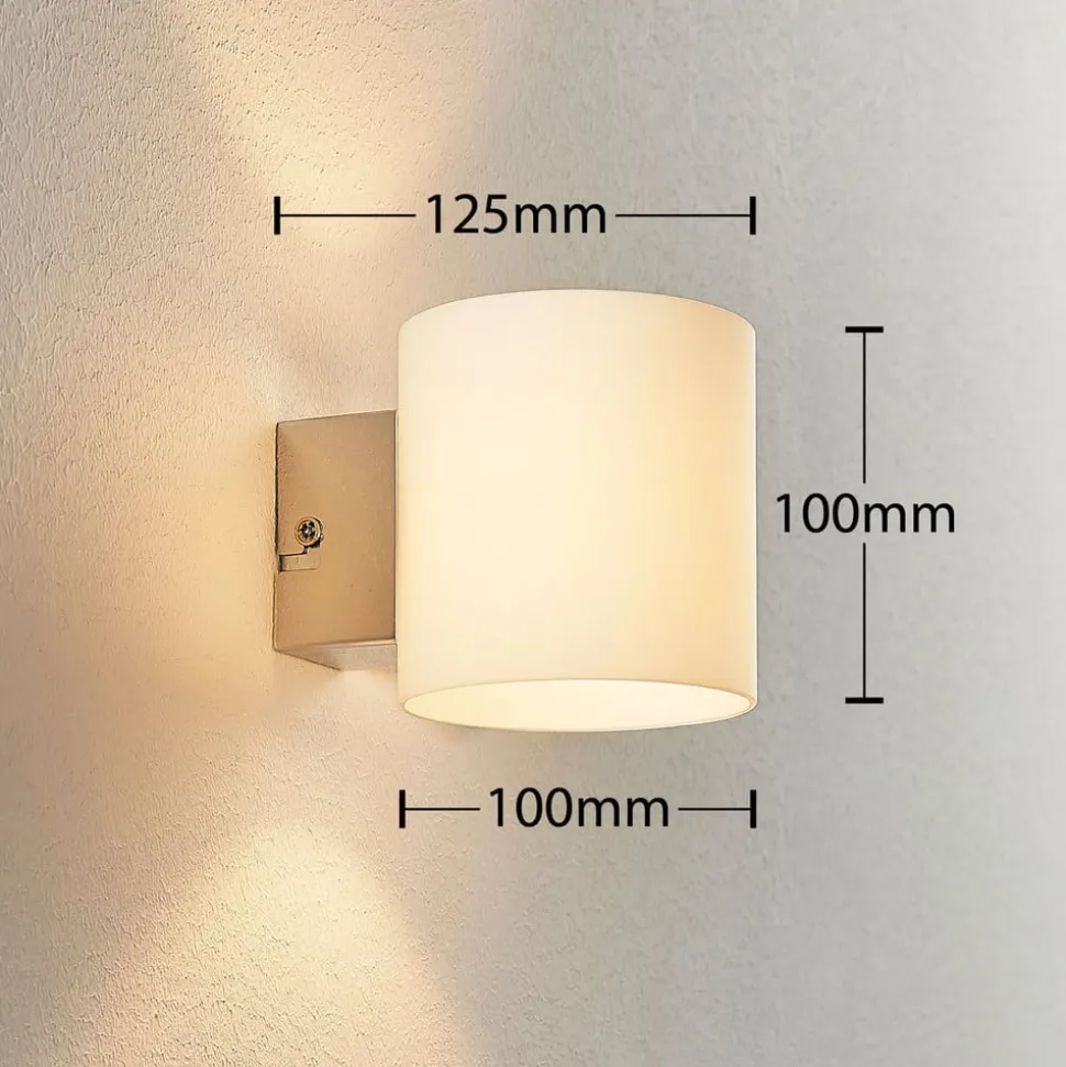 Lindby væglampe Gerrit, hvid, glas, 10 cm høj, op/ned, G9