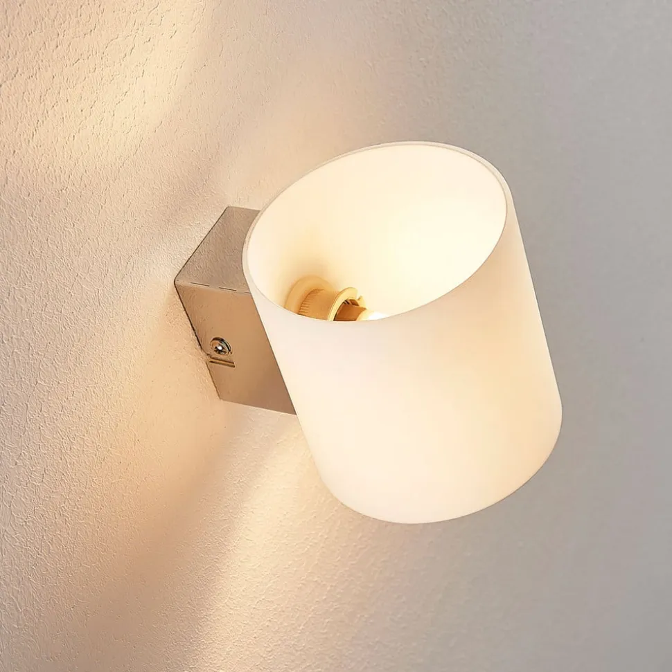 Lindby væglampe Gerrit, hvid, glas, 10 cm høj, op/ned, G9