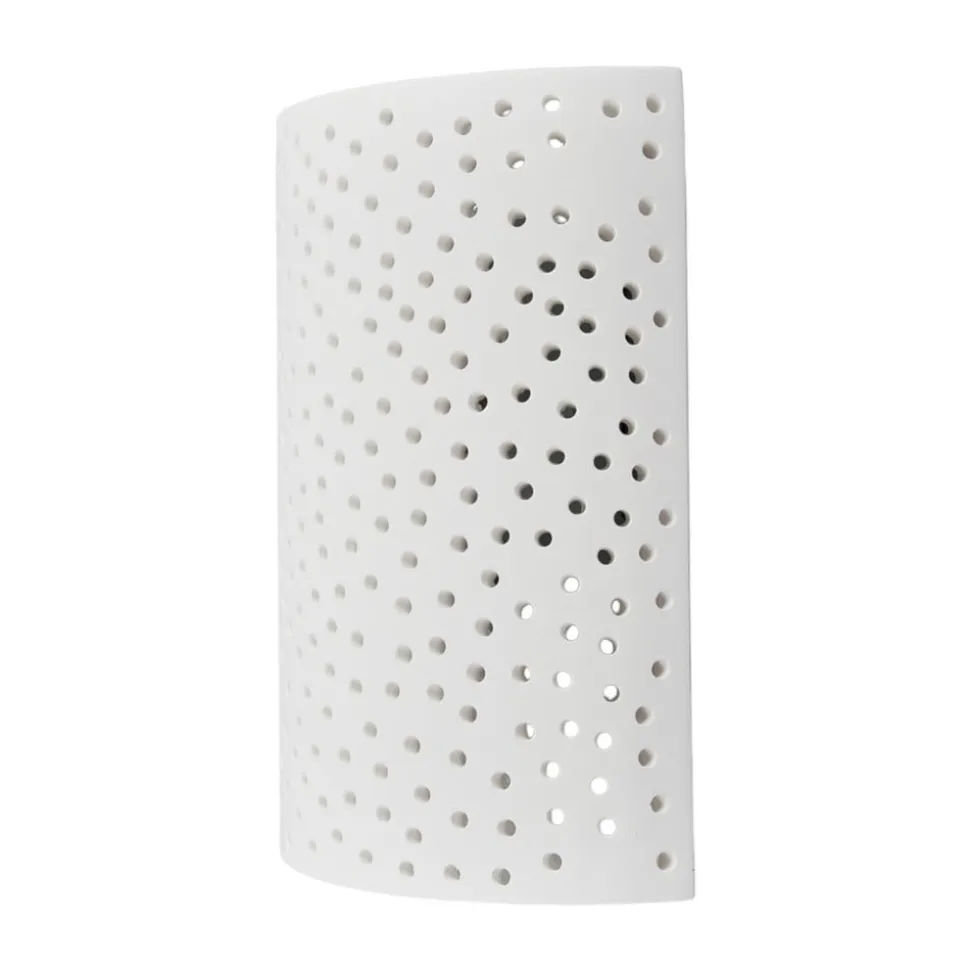 Lindby væglampe Jiru, højde 23 cm, hvid, halvcirkelformet, gips