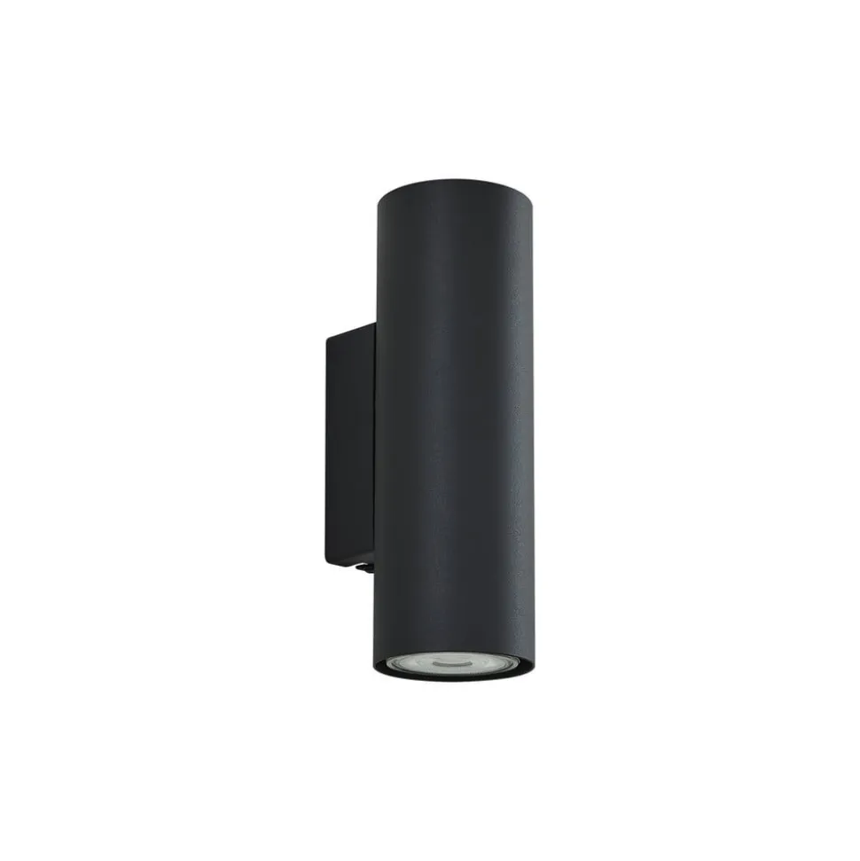 Lindby væglampe Joffrey, 18 cm, sort, op/ned, GU10