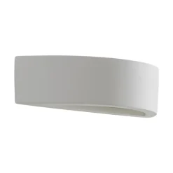 Lindby væglampe Konstantin, bredde 30 cm, hvid, gips, E14
