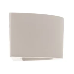 Lindby væglampe Konstantin, bredde 30 cm, hvid, gips, E14