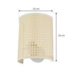 Lindby væglampe Lautaro, bambus, 25 cm høj, E27