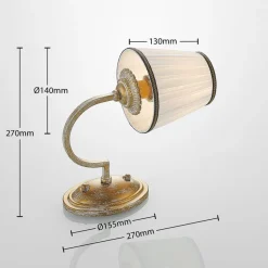 Lindby væglampe Lumiel, creme/messing, tekstil, 27 cm