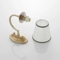 Lindby væglampe Lumiel, creme/messing, tekstil, 27 cm