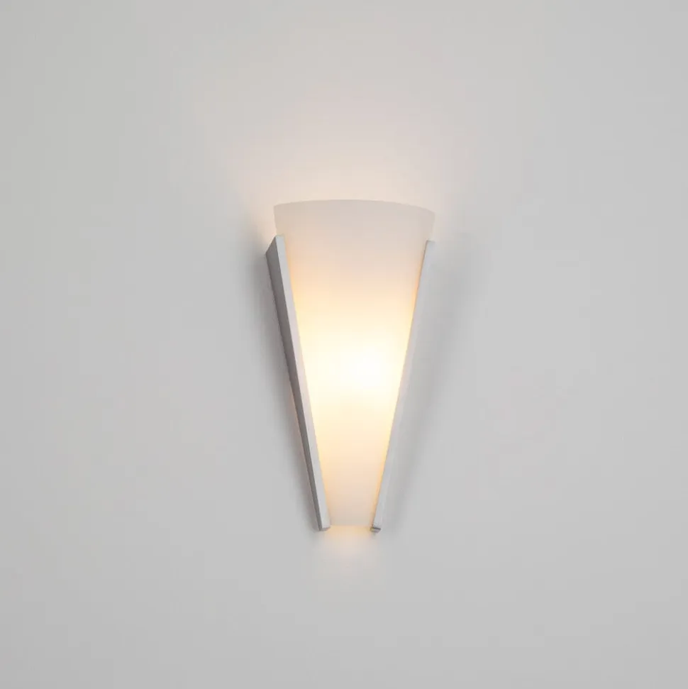 Lindby væglampe Magnus, hvid, glas, højde 31 cm, E14