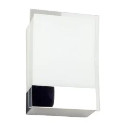 Lindby væglampe Malthe, højde 27 cm, krom, glas, metal