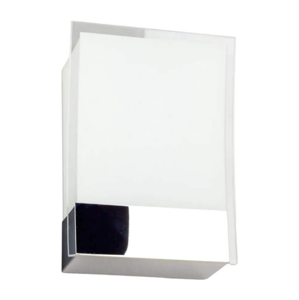 Lindby væglampe Malthe, højde 27 cm, krom, glas, metal