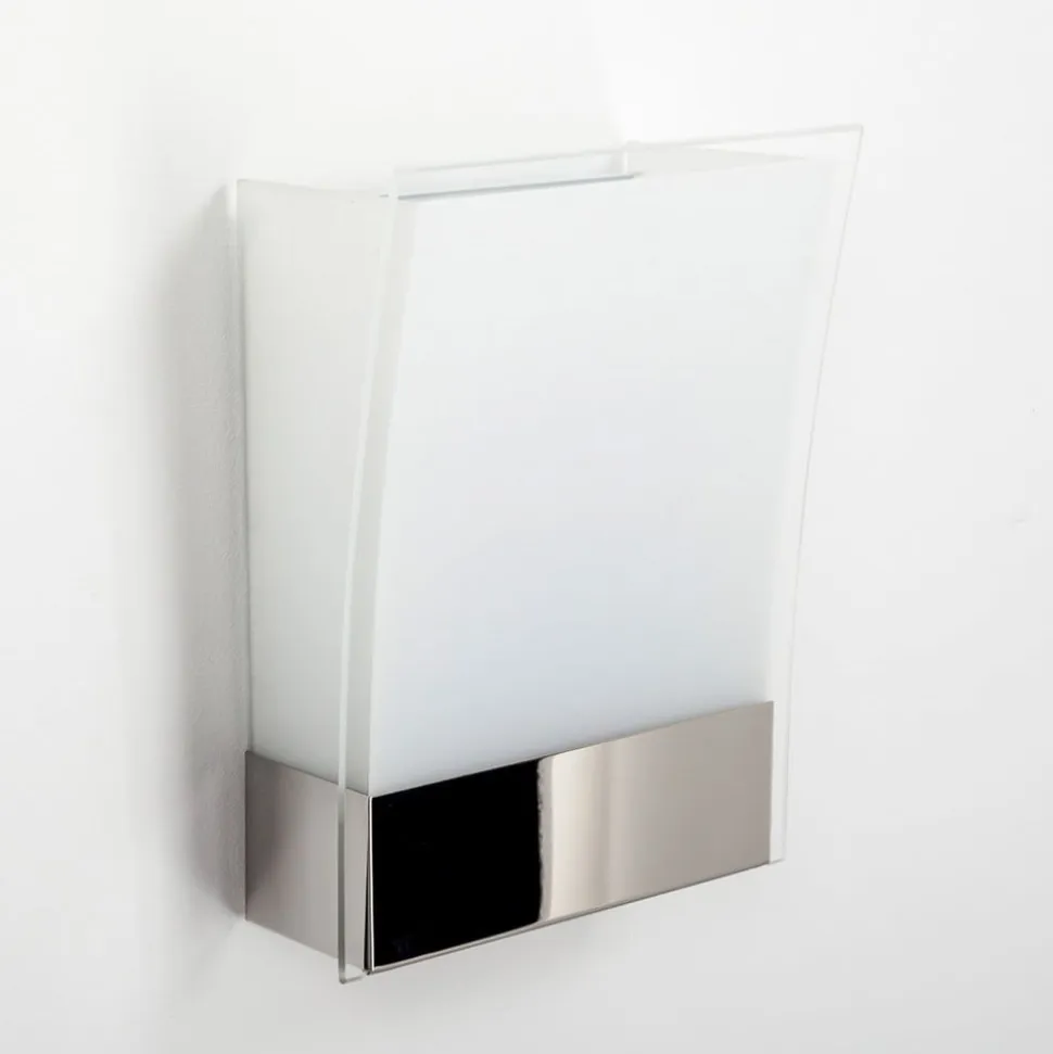 Lindby væglampe Malthe, højde 27 cm, krom, glas, metal