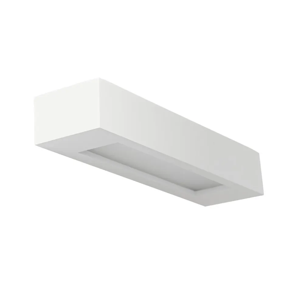 Lindby væglampe Matteo, hvid, gips, 36 cm, E14, kan males