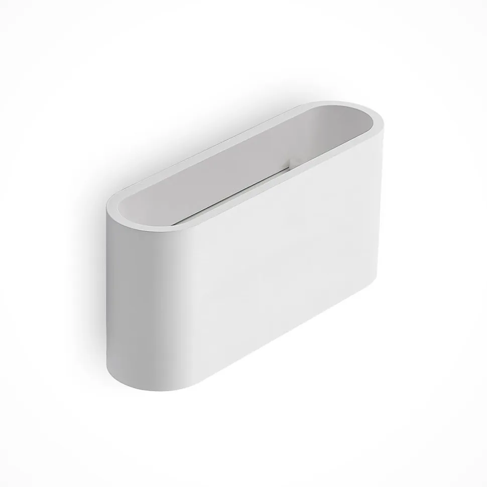 Lindby væglampe Mavora, afrundet, 25 cm, hvid, gips, G9