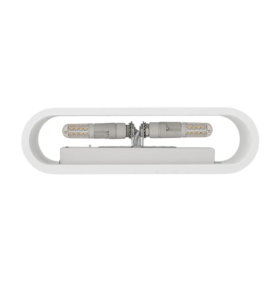 Lindby væglampe Mavora, afrundet, 25 cm, hvid, gips, G9