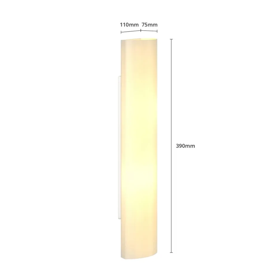 Lindby væglampe Ophelia, højde 39 cm, hvid, glas