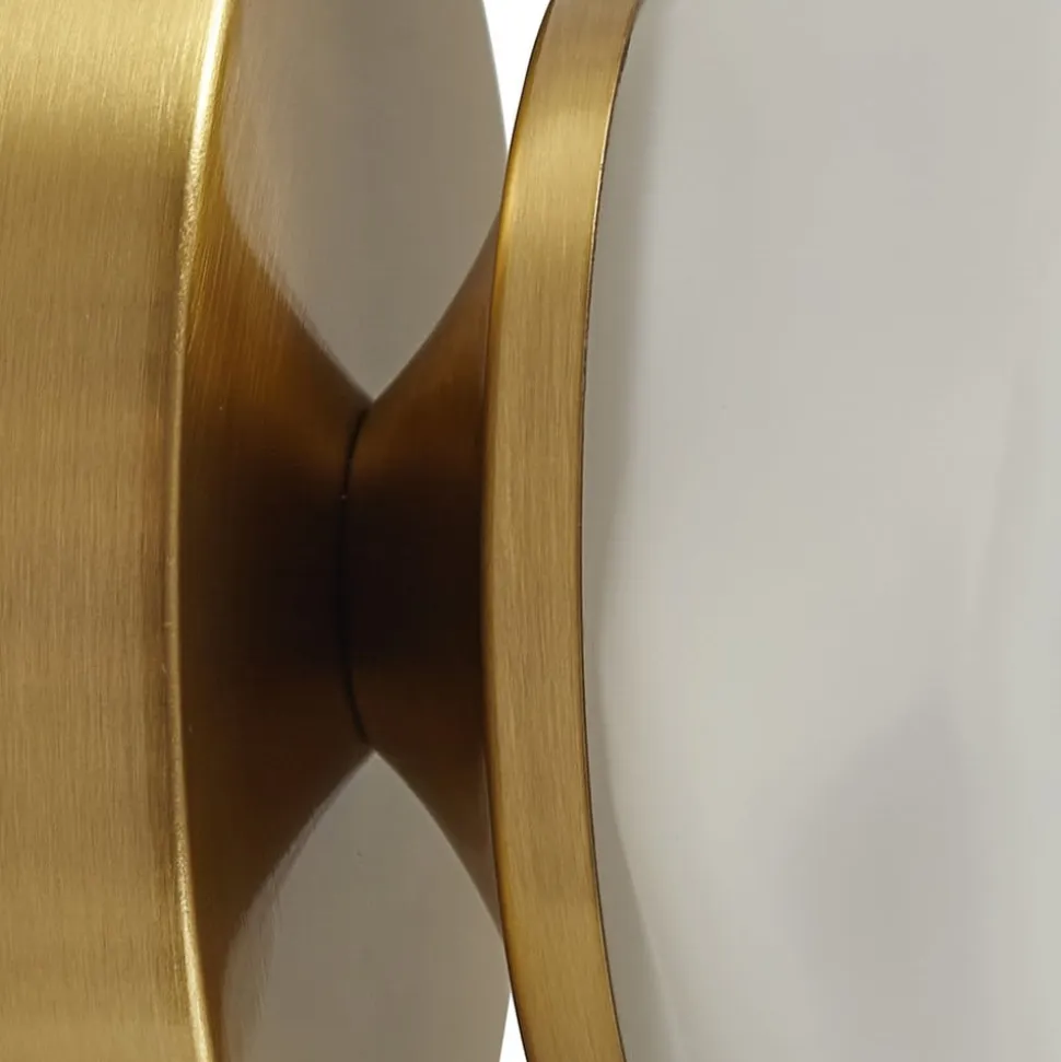 Lindby væglampe Piatra, opal/messing, glas, Ø 16 cm, G9