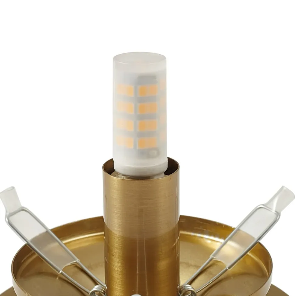Lindby væglampe Piatra, rav/messing, glas, Ø 16 cm, G9
