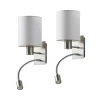 Lindby væglampe Shajan, sæt af 2, 29cm, E27, LED-læselampe