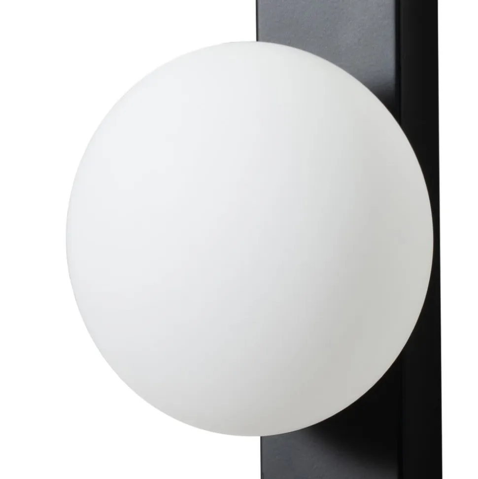Lindby væglampe Tavrik, sort/hvid, højde 30 cm, glas