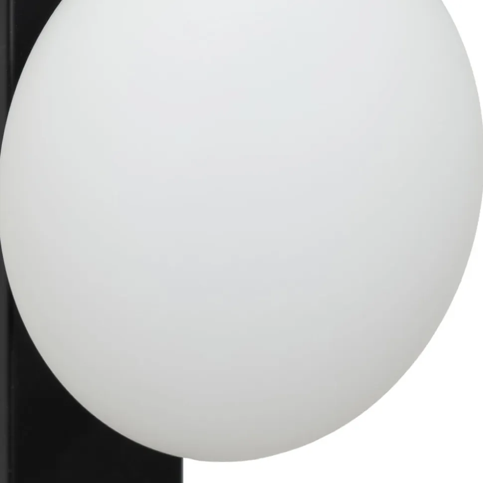Lindby væglampe Tavrik, sort/hvid, højde 30 cm, glas