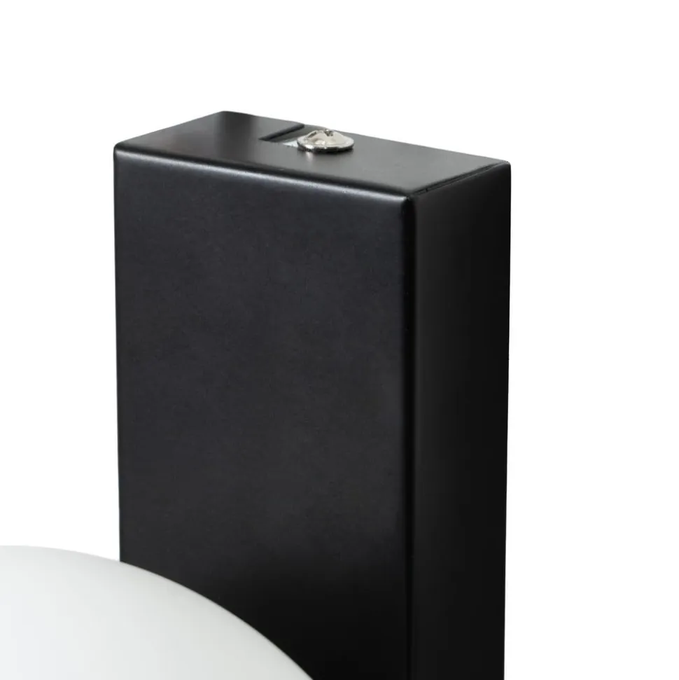Lindby væglampe Tavrik, sort/hvid, højde 30 cm, glas