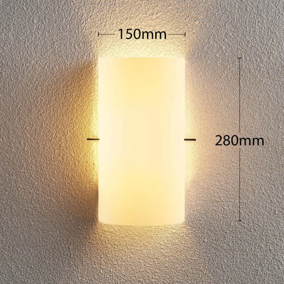 Lindby væglampe Tuli, 28 cm, glas, halvcirkelformet, E14